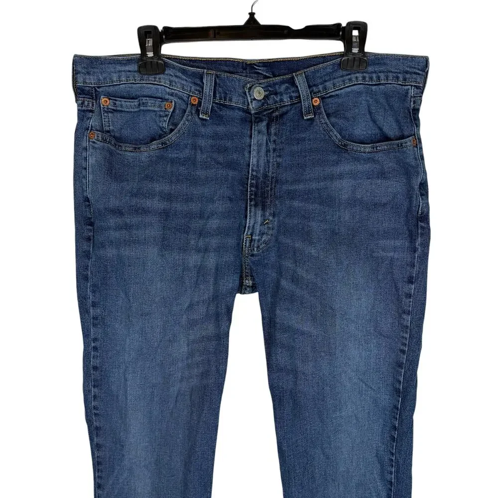 Levi's 514 Jeans Mens 36x32 Blue Denim Stretch Medium Wash Mid-Rise Straight Fit